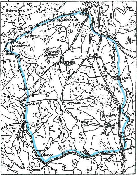 Mapa Wojskowego Koła Łowieckiego SOKÓŁ